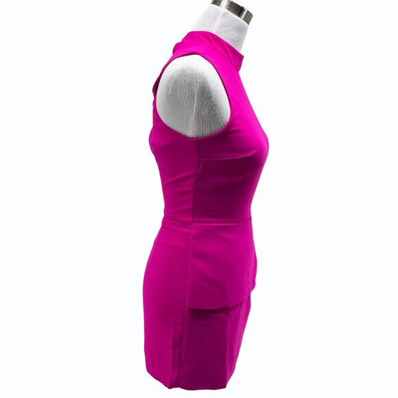Amanda Uprichard Reed Romper Mock-Neck Wrap-Style Womens XS Fuchsia Pink - Picture 5 of 12